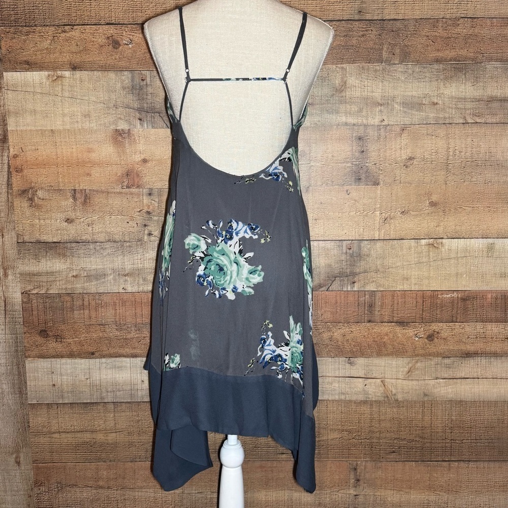 Free People Faded Bloom Mini Swing Dress Grey Small - Picture 6 of 15